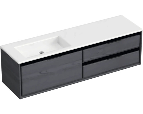 Waschtischunterschrank mit zwei Schubladen und Waschbecken