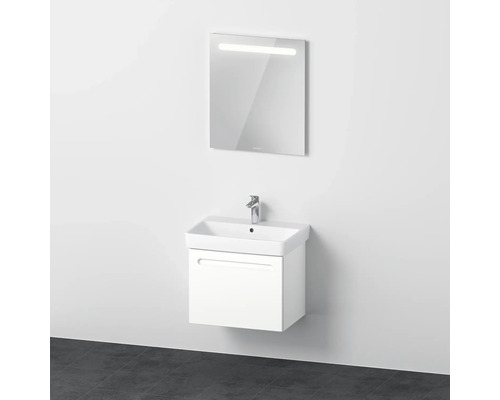 Badmöbel-Set DURAVIT No.1 BxHxT 65 x 200 x 45 cm Frontfarbe weiß mit Waschtisch weiß und Waschtischunterschrank mit Innenschubkasten Spiegel mit LED-Beleuchtung N10166018180000