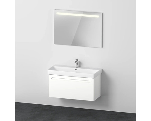 Badmöbel-Set DURAVIT No.1 BxHxT 100 x 200 x 45 cm Frontfarbe weiß mit Waschtisch weiß und Waschtischunterschrank Spiegel mit LED-Beleuchtung N10183018180000