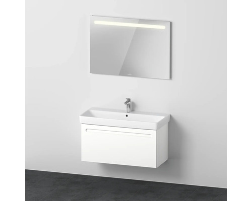 Badmöbel-Set DURAVIT No.1 BxHxT 100 x 200 x 45 cm Frontfarbe weiß mit Waschtisch weiß und Waschtischunterschrank Spiegel mit LED-Beleuchtung N10185018180000
