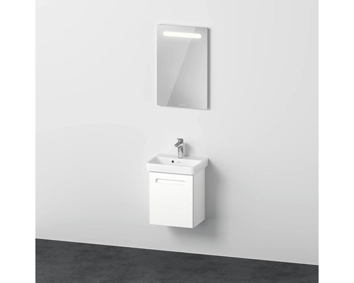 Badmöbel-Set DURAVIT No.1 BxHxT 45 x 200 x 35 cm Frontfarbe weiß mit Waschtisch weiß und Waschtischunterschrank Türanschlag rechts Spiegel mit LED-Beleuchtung N10150R18180000