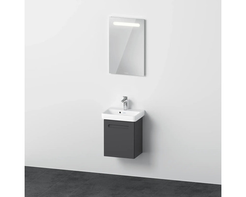 Badmöbel-Set DURAVIT No.1 BxHxT 45 x 200 x 35 cm Frontfarbe graphit mit Waschtisch weiß und Waschtischunterschrank Türanschlag links Spiegel mit LED-Beleuchtung N10150L49490000
