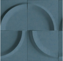 Nahaufnahme von modularen Wandpaneelen mit Halbkreisrelief