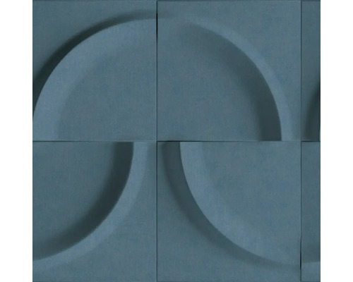 Vliestapete 34465 Shades Iconic 3D-Optik blau Nahaufnahme von modularen Wandpaneelen mit Halbkreisrelief