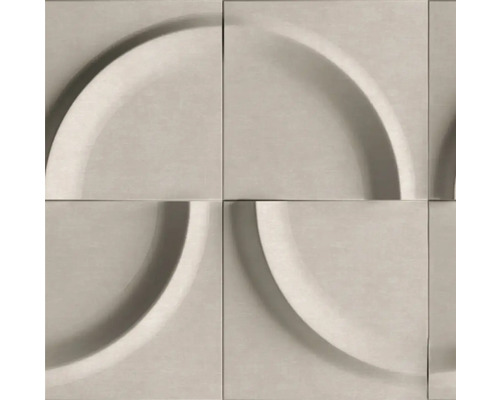 Vliestapete 34466 Shades Iconic 3D-Optik grau Quadratische Wandfliesen mit Kreismuster