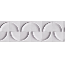 Weiße 3D-Wandfliesen mit Halbkreisrelief