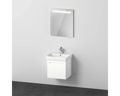 Badmöbel-Set DURAVIT No.1 BxHxT 55 x 200 x 45 cm Frontfarbe weiß mit Waschtisch weiß und Waschtischunterschrank Spiegel mit LED-Beleuchtung N10152018180000
