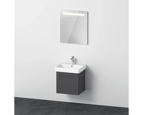 Badmöbel-Set DURAVIT No.1 BxHxT 55 x 200 x 45 cm Frontfarbe graphit mit Waschtisch weiß und Waschtischunterschrank Spiegel mit LED-Beleuchtung N10152049490000