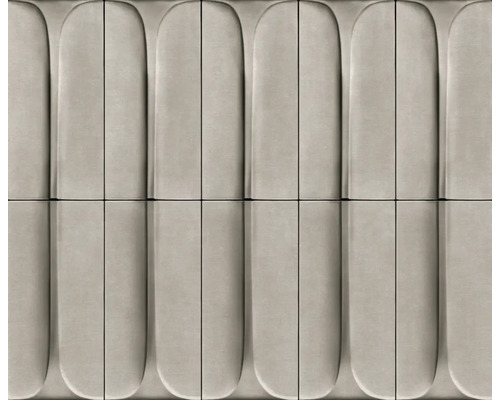 Vliestapete 34475 Shades Iconic 3D-Optik grau Muster aus Wandfliesen mit vertikalem Rippendesign