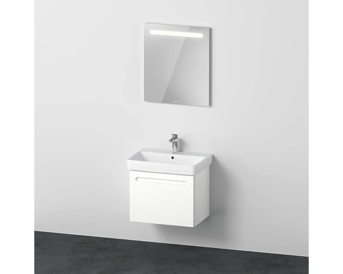 Badmöbel-Set DURAVIT No.1 BxHxT 65 x 200 x 45 cm Frontfarbe weiß mit Waschtisch weiß und Waschtischunterschrank Spiegel mit LED-Beleuchtung N10156018180000