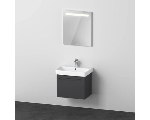 Badmöbel-Set DURAVIT No.1 BxHxT 65 x 200 x 45 cm Frontfarbe graphit mit Waschtisch weiß und Waschtischunterschrank Spiegel mit LED-Beleuchtung N10156049490000
