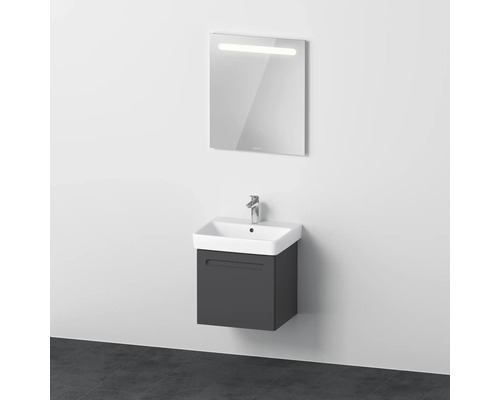 Badmöbel-Set DURAVIT No.1 BxHxT 55 x 200 x 45 cm Frontfarbe graphit mit Waschtisch weiß und Waschtischunterschrank mit Innenschubkasten Spiegel mit LED-Beleuchtung N10162049490000