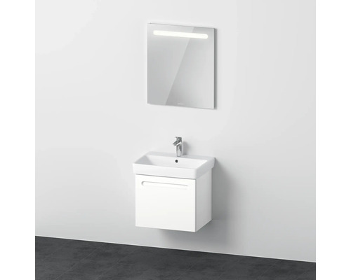 Badmöbel-Set DURAVIT No.1 BxHxT 60 x 200 x 45 cm Frontfarbe weiß mit Waschtisch weiß und Waschtischunterschrank mit Innenschubkasten Spiegel mit LED-Beleuchtung N10164018180000