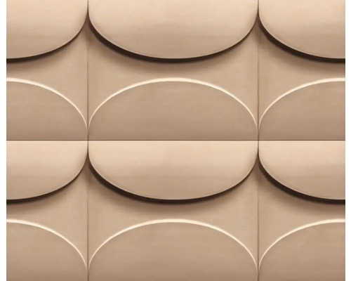 Vliestapete 34490 Shades Iconic 3D-Optik beige Quadratische Wandfliesen mit Halbkreis Muster für die Wandgestaltung