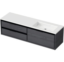 Waschtischunterschrank mit zwei Schubladen und Aufsatzwaschbecken