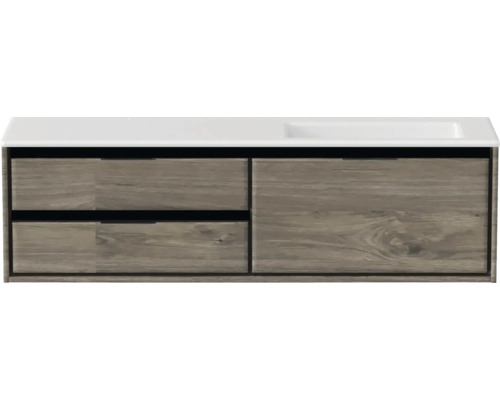 Waschtisch mit zwei Schubladen und Aufsatzwaschbecken