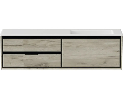 Waschtischunterschrank mit zwei Schubladen und einem Waschbecken