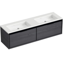 Waschtischunterschrank mit zwei Waschbecken und zwei Schubladen