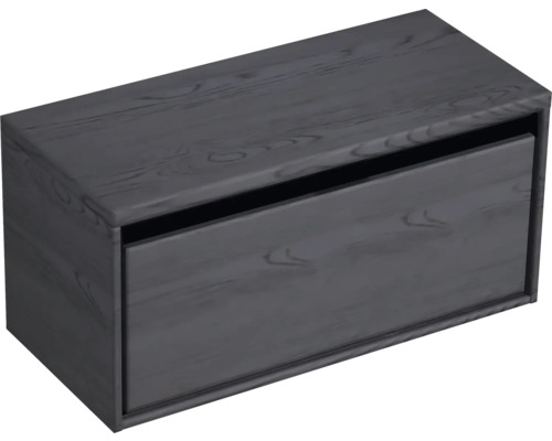 Grauer Waschtischunterschrank mit einer Schublade.