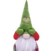 Dekorative Zwergenfigur mit grünem Hut und Bart