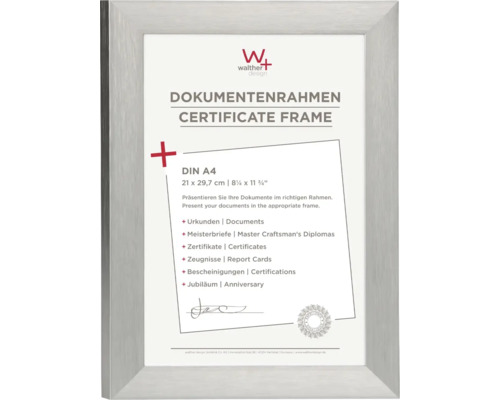 WANDStyle Dokumentenrahmen A3 29,7x42 Cm Alurahmen Silber – Made In Germany Für Urkunden & Zertifikate
