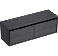 Waschtischunterschrank Sanox Loft BxHxT 140,2 x 48,6 cm x 45 cm Frontfarbe black oak mit Waschtischplatte