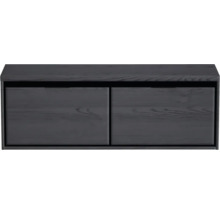 Waschtischunterschrank Sanox Loft BxHxT 140,2 x 48,6 cm x 45 cm Frontfarbe black oak mit Waschtischplatte