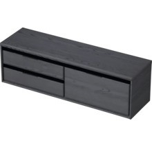 Waschtischunterschrank Sanox Loft BxHxT 160,2 x 48,6 cm x 45 cm Frontfarbe black oak mit Waschtischplatte 2 Auszüge links