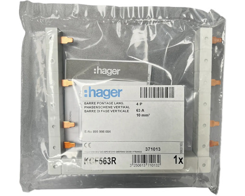 Hager Phasenschiene vertikal, 63 Ampere, 10 Quadratmillimeter