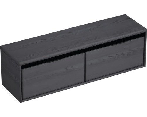 Waschtischunterschrank Sanox Loft BxHxT 160,2 x 48,6 cm x 45 cm Frontfarbe black oak mit Waschtischplatte