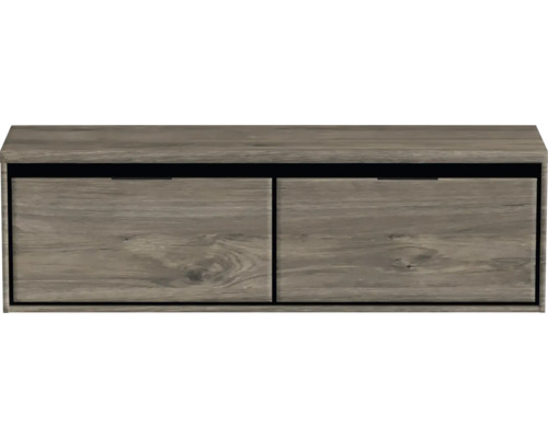 Hängender Unterschrank mit zwei Schubladen in Holzoptik