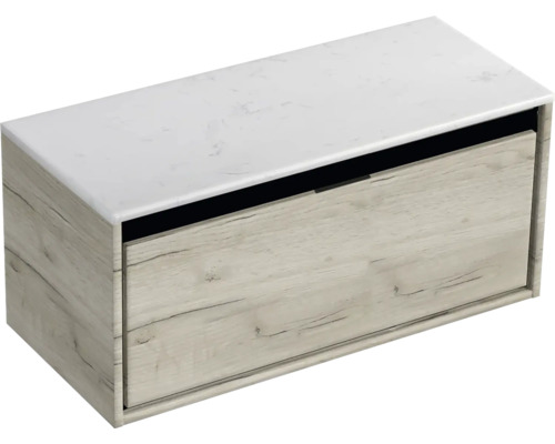 Waschtischunterschrank mit Schublade und Marmorplatte