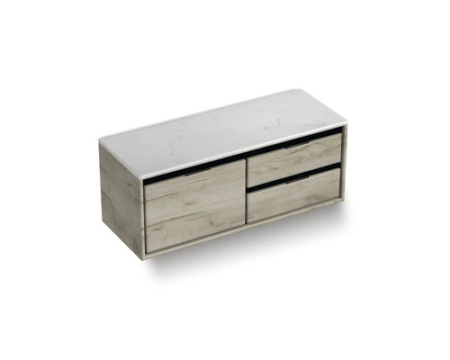 Waschtischunterschrank mit vier Schubladen und einer Oberfläche in Marmoroptik
