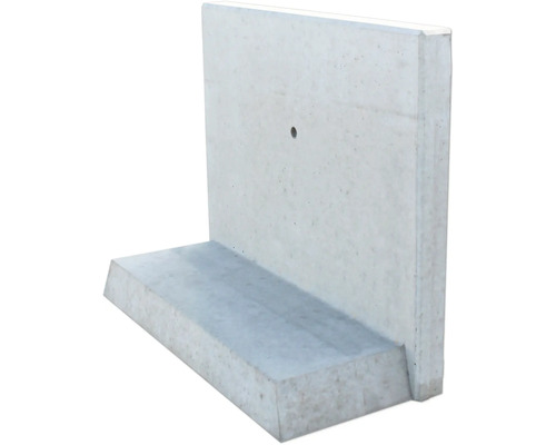 Winkelstütze Sichtbeton grau 100 x 8 x 80 cm Fußtiefe = 45 cm