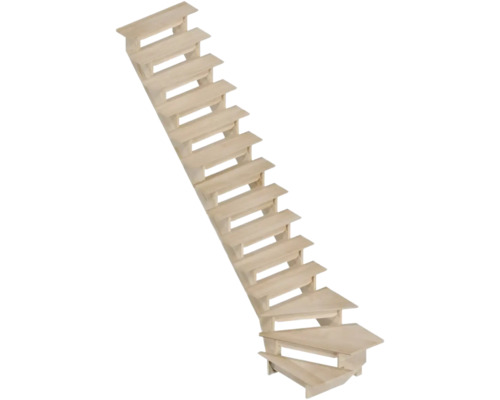 Pertura Wangentreppe Linos Buche Leimholz ohne Setzstufen Unbehandelt 1/4-gewendelt unten links 85 cm 15 Stufen / 16 Steigungen Pertura Wangentreppe Linos Buche Leimholz ohne Setzstufen Unbehandelt 1/4-gewendelt unten links 85 cm 15 Stufen / 16 Steigungen