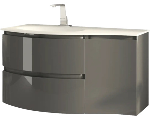 Waschtisch mit zwei Schubladen, einer Tür und einem Waschbecken