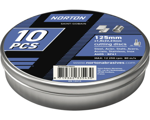 Norton Expert Trennscheibe Metal/Inox Ø 125x22,23x1,0 mm 10 Stück