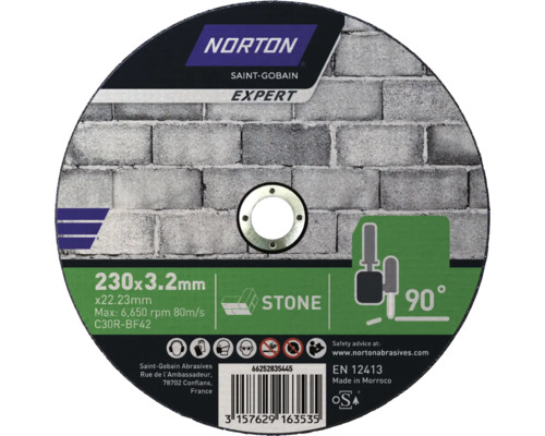 Expert Trennscheibe Norton Stein Ø 230x22,23 mm Norton Trennscheibe für Stein, 230x3,2 Millimeter