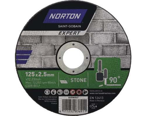 Expert Trennscheibe Norton Stein Ø 125x22,23 mm Norton Saint-Gobain Expert Trennscheibe für Stein, 125 x 2,5 Millimeter