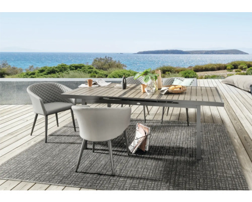 Gartenmöbelset Dining-Set Destiny MODENA IMOLA 4 -Sitzer bestehend aus: 4 Sessel, Tisch Aluminium Kunststoff Grau Anthrazit