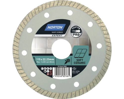 Norton Expert Diamantscheibe Pro Soft Ceramic Ø 115x22,23 mm