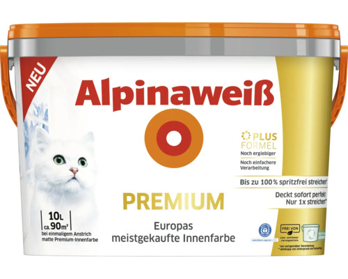 Alpina Wandfarbe Premium Alpinaweiß 10 L