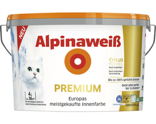 Alpina Wandfarbe Premium Alpinaweiß 4 L