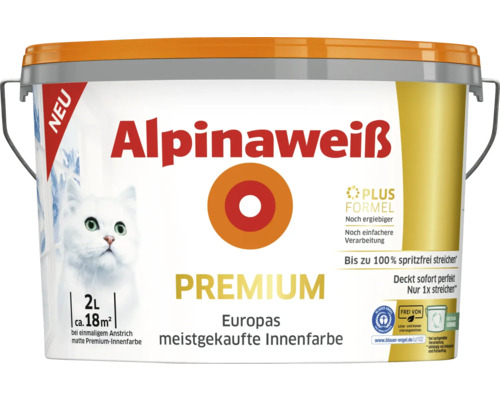 Alpina Wandfarbe Premium Alpinaweiß 2 L