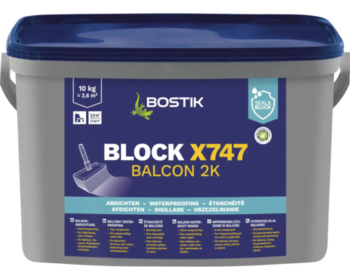 Bostik BLOCK X747 BALKON 2K Balkonabdichtung 10 kg Bostik BLOCK X747 BALKON 2K Balkonabdichtung 10 kg