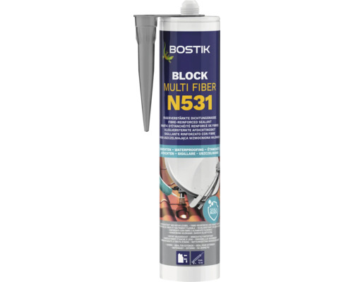 Bostik BLOCK N531 MULTI FIBER Faserverstärkte Dichtungsmasse 310 ml