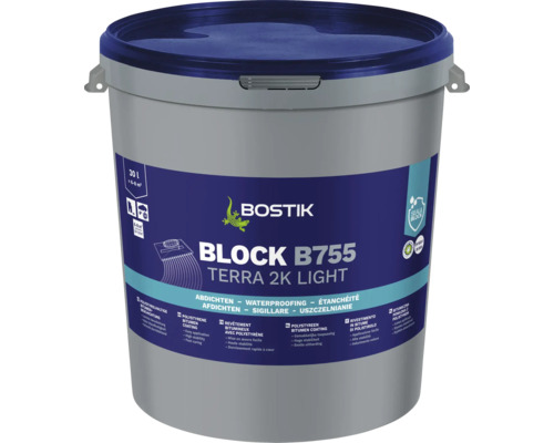 Bostik BLOCK B755 TERRA 2K Light Bitumendickbeschichtung 30 l Bostik BLOCK B755 TERRA 2K Light Bitumendickbeschichtung 30 l