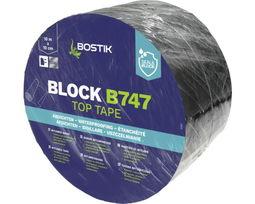 Bostik BLOCK B747 TOP TAPE Bitumenband Blei 10 m x 10 cm Rolle Bitumenband von Bostik, 10 Meter mal 10 Zentimeter