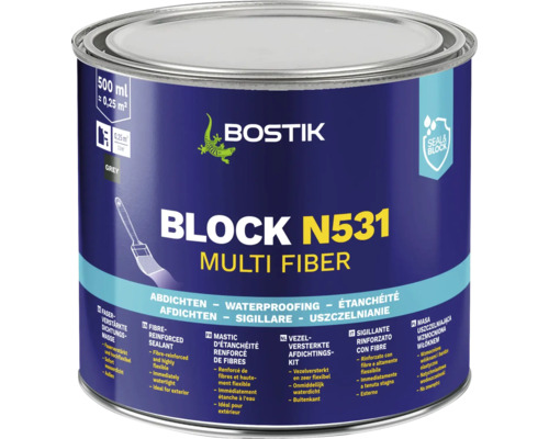 Bostik BLOCK N531 MULTI FIBER Faserverstärkte Dichtungsmasse 500 ml Bostik BLOCK N531 MULTI FIBER Faserverstärkte Dichtungsmasse 500 ml