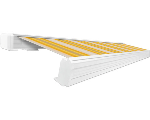SOLUNA Kassettenmarkise Exquisit 5,5x2 Dessin 30A774 Gestell RAL 9010 reinweiß ink. Motor und Wandschalter links SOLUNA Kassettenmarkise Exquisit 5,5x2 Dessin 30A774 Gestell RAL 9010 reinweiß ink. Motor und Wandschalter links